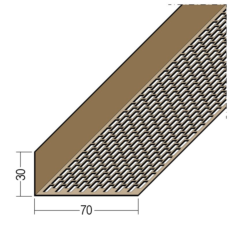 PVC-Lüftungsprofil 3613 - 30/70 mm schwarz 2,5 m