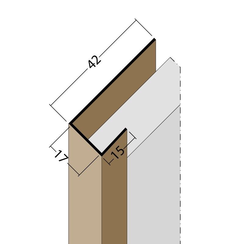 PVC-Anschluss-Profil 3529 - 17 mm schwarz 3 m