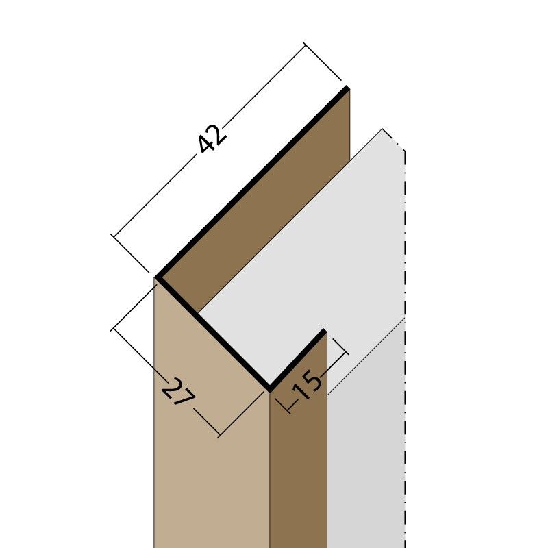 PVC-Anschluss-Profil 3527 - 27 mm schwarz 2,5 m